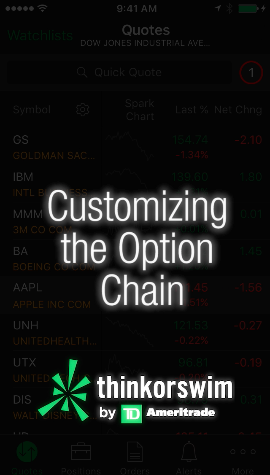 iPhone - Customizing the Option Chain preview